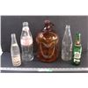 Image 1 : (5) Vintage Glass Bottles: 7 Up, Pepsi, Diet Coke, Ketchup, Root Beer Jug