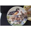 Image 2 : (3) Hunting Birds Collector Plates: (2) Franklin Porcelain & (1) Knowles: Stands Included