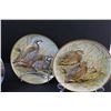 Image 3 : (3) Hunting Birds Collector Plates: (2) Franklin Porcelain & (1) Knowles: Stands Included