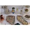 Image 4 : Lot: Huntsman Creamer & Plate, Vintage Salt & Pepper Shakers, Coasters Snowflake Cookie Cutters Set,