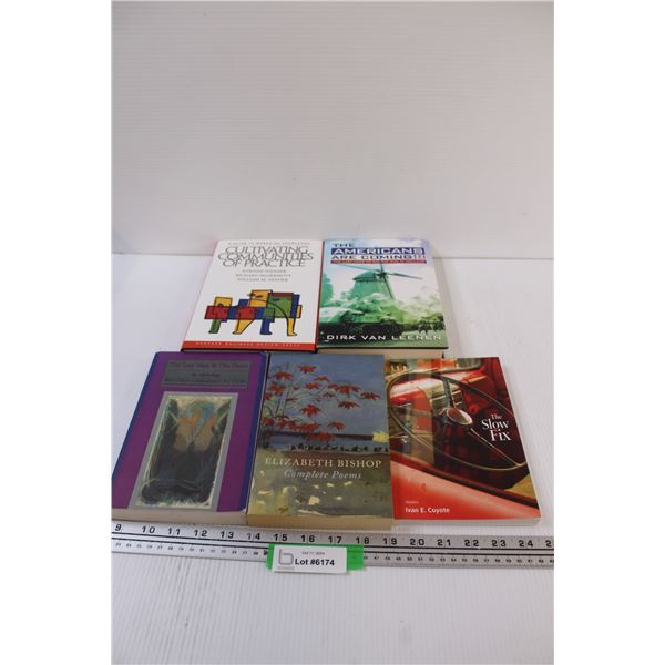 (5) Books: Americans are Coming, Elizabeth Bishop - Complete Poems, The Slow Fix, Communities Practi