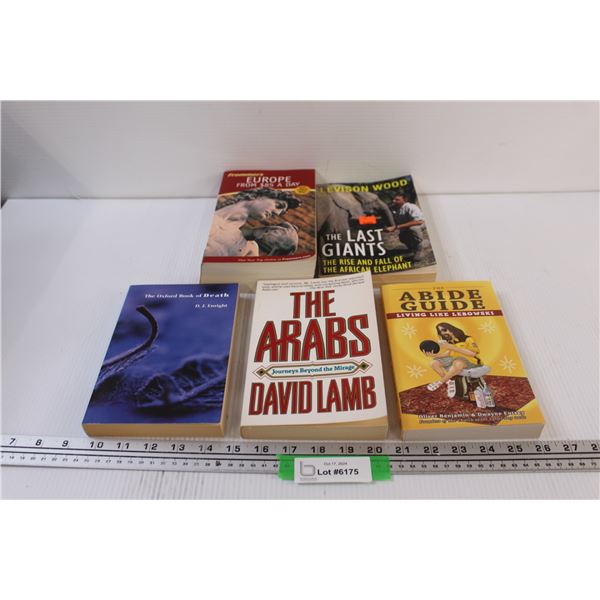 (5) Books: Europe Travels, Book of Death, The Arabs, The Last Giants, Lebowski