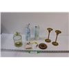 Image 1 : Lot: Candle Holders, Candles, Note Pad, Wood Coaster