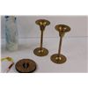 Image 2 : Lot: Candle Holders, Candles, Note Pad, Wood Coaster