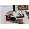 Image 4 : Lot: Fishing Knife, Knives, Fly Fishing Tools, Dad Picture, Flashlight, IVTO Utility Knife, Misc.
