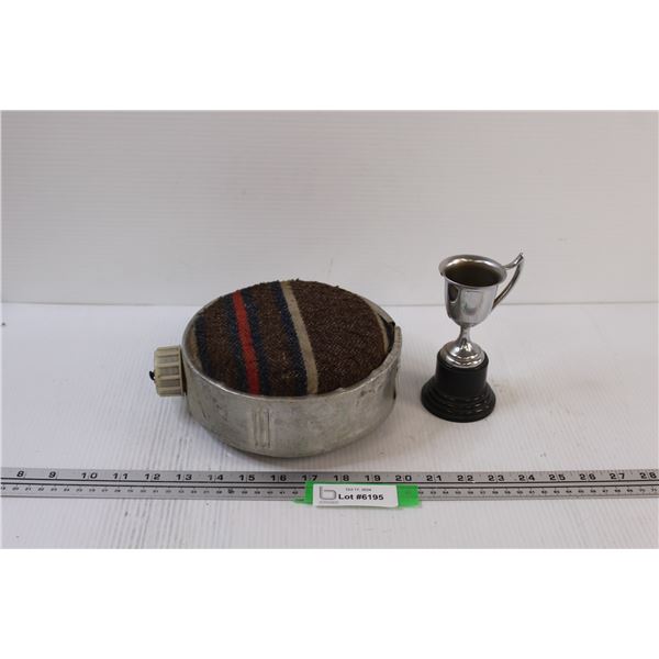 Hiking Flask & Mini Trophy (Missing Handle)