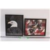 Image 1 : (2) Eagle Pictures in Frames - 11" x 9"