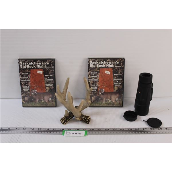 Waterproof Sight - Works, (2) Hunting DVDS, Faux Deer Home Decor
