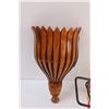 Image 3 : Pot Holder, (2) Wooden Wall Sconces
