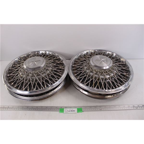 Set Of (4) Vintage Chrysler Automobile Hubcaps