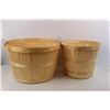 Image 2 : (2) Wood Bushel Baskets- Different Sizes, Cane