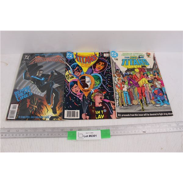 (3) vintage Comics, Teen Titans, Nightwing