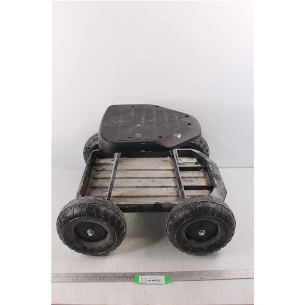 Plastic Work Stool With Wheels