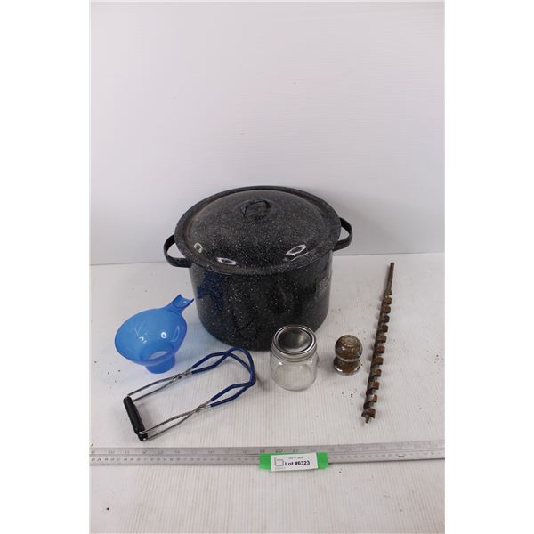 Granite Ware Canning Pot w/ Canning Accessories, 1 7/8'' Trailer Hitch Ball, 16'' Long Drill Bit