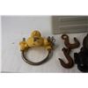 Image 2 : Plastic Container With Lid, (3) Hooks, Bike Lock, Lock