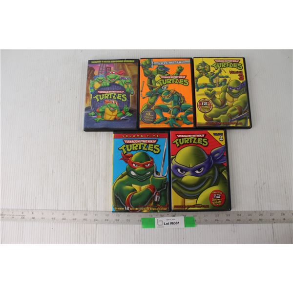 (5) DVD TV Show Original Teenage Mutant Ninja Turtle Series