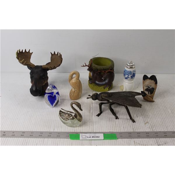 Assorted Animal Decorations, Glass Egg Flower Decoration