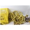 Image 5 : Homemade Grappling Hook, Assorted Rope, Ratchet Strap Belt, Yellow Crate