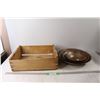 Image 1 : (4) Gold Panning Pans, Wooden Crate