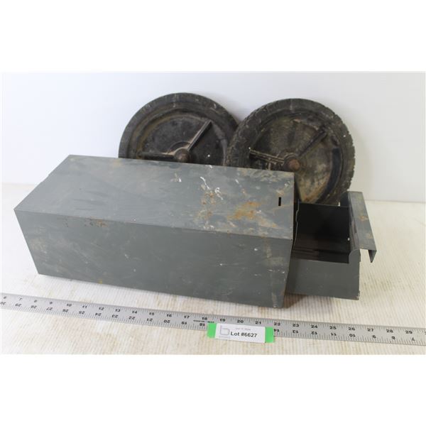 (2) Lawnmower Wheels (9") - Metal File Box