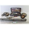 Image 2 : (5) Grinding Wheels - Metal Case w/Ratchet Wrenches - Metal Level - Oil Filter Wrench