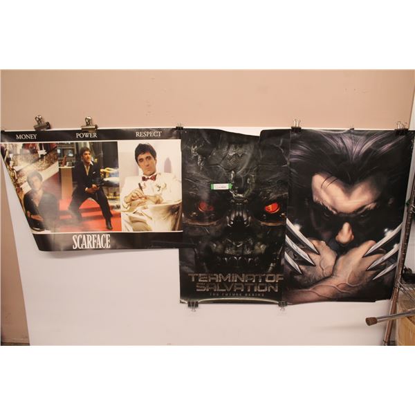 (3) Posters - Scar Face - Terminator Salvation - Wolverine