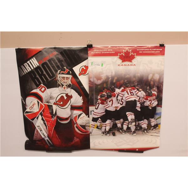 (2) Posters - New Jersey Devils Martin Brodeur - 2010 Vancouver Canada Olympic Champions (may have s