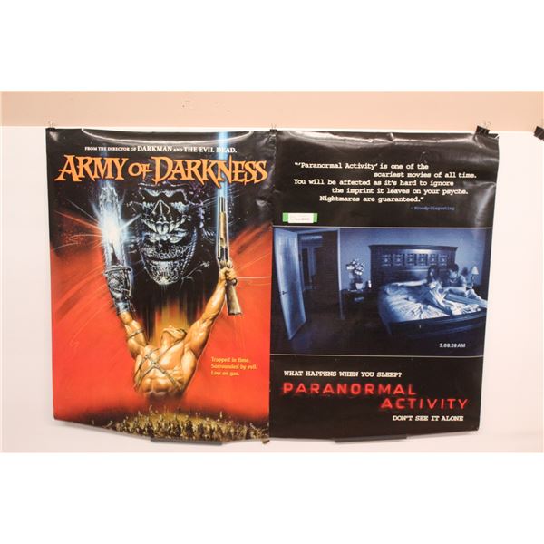 (2) Posters - Paranormal Activity - Army of Darkness (may have staple marks - small tears)