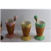 Image 2 : Ice Cream Cone Ceramic Milkshake Cups - Chipped and Glass Bottle