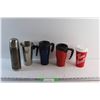 Sealed Cups, Thermos, Tim Hortons Reusable Plastic Cup and Milkshake Cup