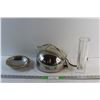 Glass Vase, Vintage Kenmore Electric Kettle and Decorative Candy Dish