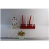 Image 1 : Christmas Decoration, Ornament and Candle Holder with Candles