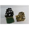 Image 9 : Vintage Kerosene Lantern and Brass Ship Bookends