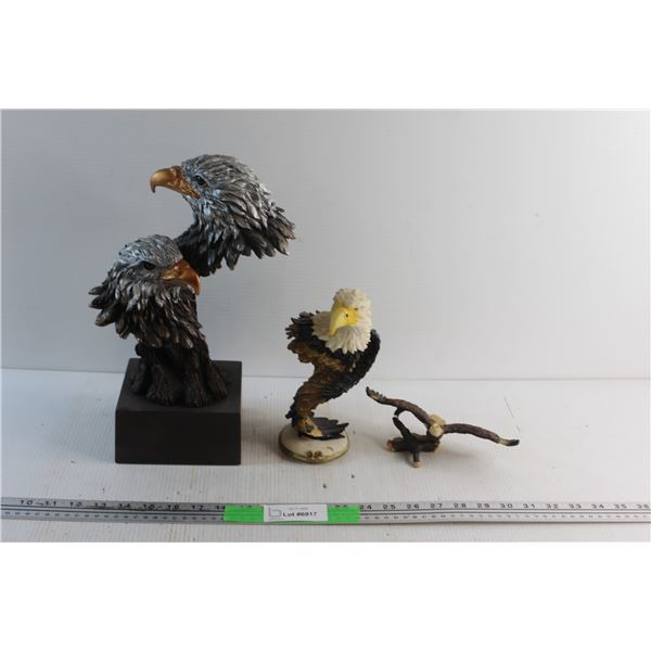 Eagle Bust and Eagle Figurines