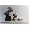 Eagle Bust and Eagle Figurines