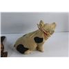 Image 10 : Wooden Turtle, Ceramic Pig, Ceramic Boot Decor and Toothpick Holder - Chipped