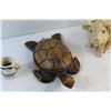 Image 4 : Wooden Turtle, Ceramic Pig, Ceramic Boot Decor and Toothpick Holder - Chipped