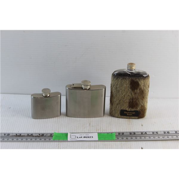 (3) Alcohol Flasks - Various Size