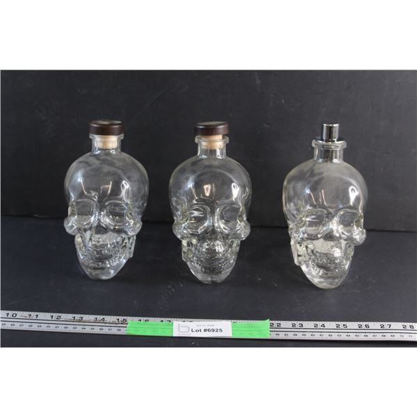 (3) Crystal Head Vodka Bottles (Empty)