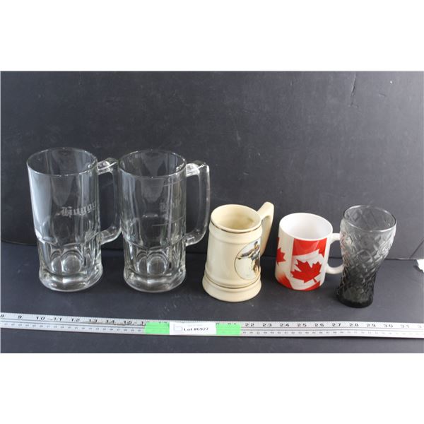 (4) Mugs and Coca Cola Glass