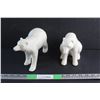Image 1 : (2) Ceramic White Bear Decor