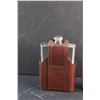 Image 4 : (1) Liquor Flask with Leather Case and Dominican Liquor Glass Bottle