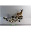 Image 1 : Brass Door Knocker, Ceramic Deer Statue, Ornaments and Bottle Holder