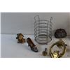 Image 4 : Brass Door Knocker, Ceramic Deer Statue, Ornaments and Bottle Holder