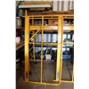 Image 1 : Yellow Metal Scaffolding - 74" Wide x Approx 9-10Ft - Has Stabilizers, Castors, & Platform