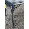 Image 2 : Wrought Iron Table Base w/Wood Slat Top - 50" x 30"