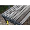 Image 3 : Wrought Iron Table Base w/Wood Slat Top - 50" x 30"