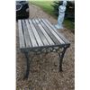 Image 4 : Wrought Iron Table Base w/Wood Slat Top - 50" x 30"