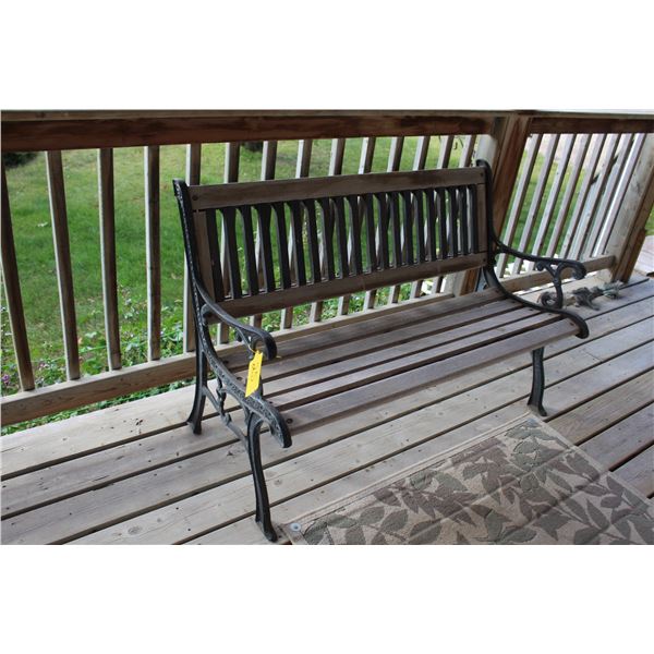 Wrought Iron & Wood Sitting Park Bench - 50" Long