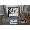 Image 4 : (6) Signs: Garage Sale, Do Not Park, No Trespassing, For Sale Sign
